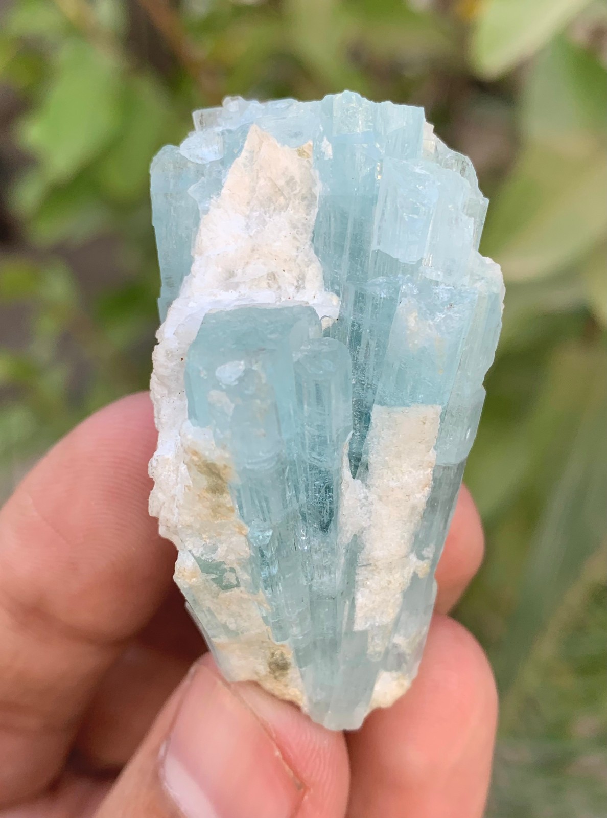 38 Gm Natural Sky Blue Aquamarine Crystal Cluster Specimen From Skardu Pakistan