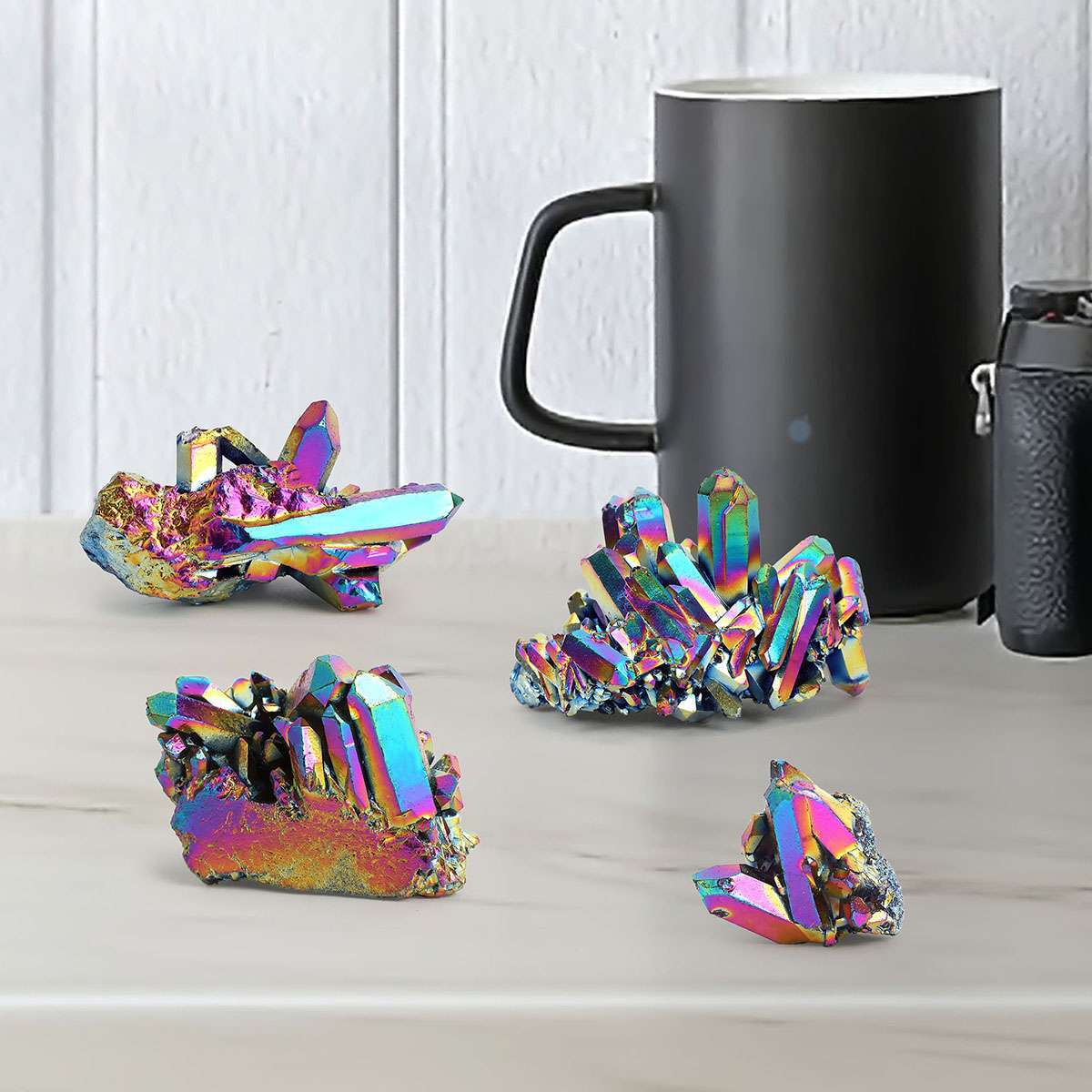 15-100g Natural Quartz Crystal Rainbow Titanium Cluster Mineral Specimen Stone
