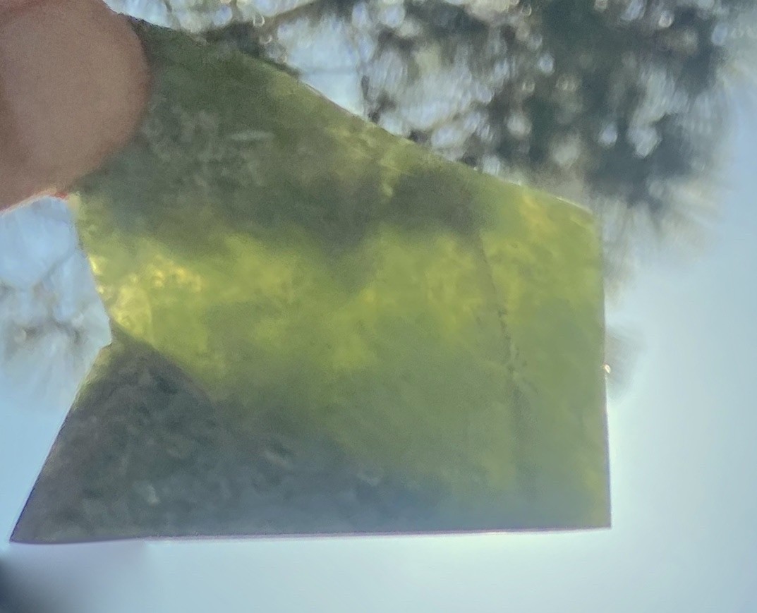 GREEN ICE JADEITE TRIM SLAB FROM MAINLAND CHINA VERY RARE 38 GRAMS