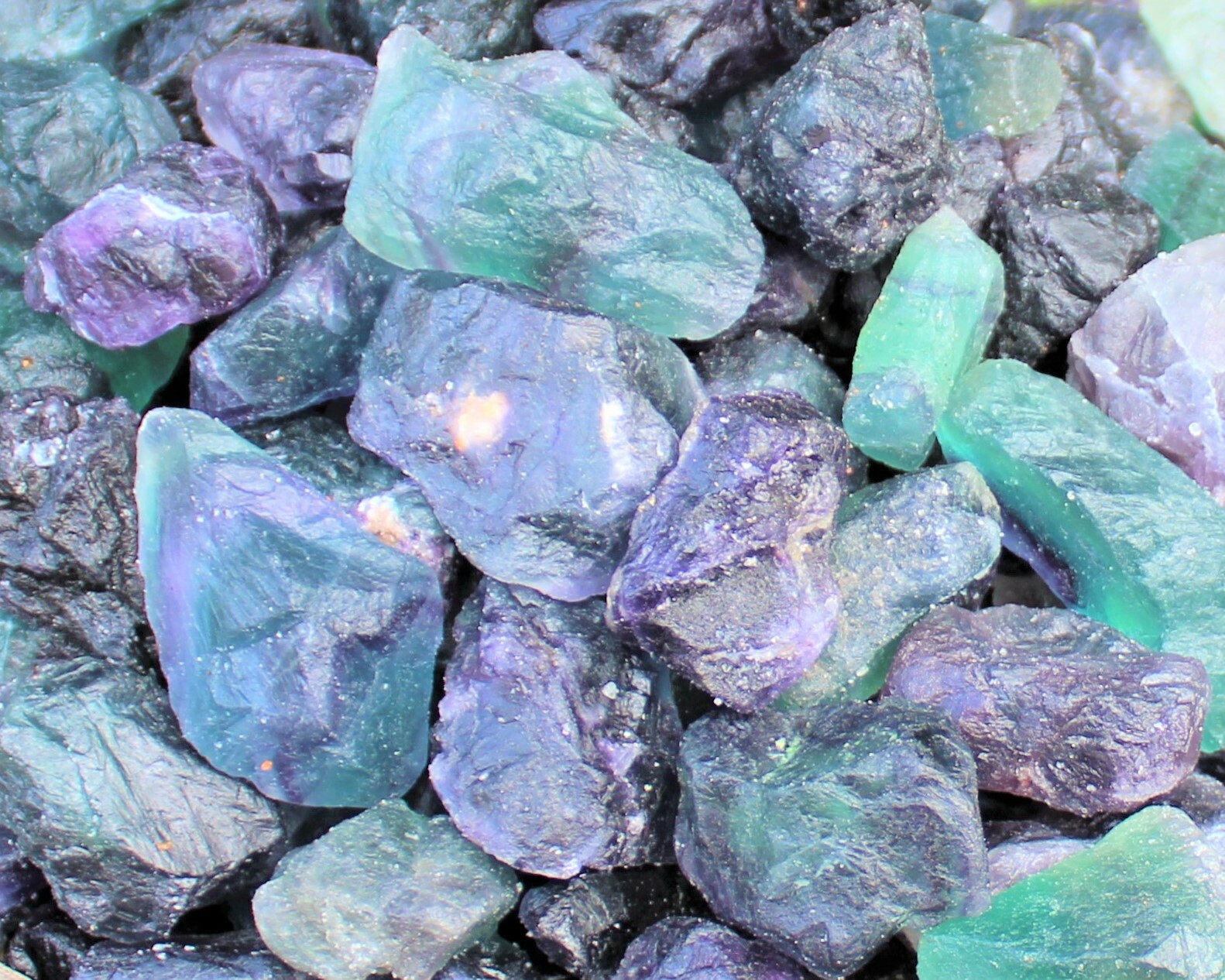 Raw Fluorite Natural Crystals: Choose How Many Pieces (Rough Rainbow Fluorite)