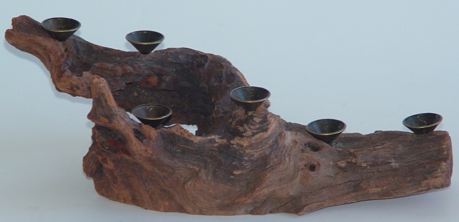 Sardonyx Agate Sphere Display on Natural Driftwood Stand 6pc Crystal Collection