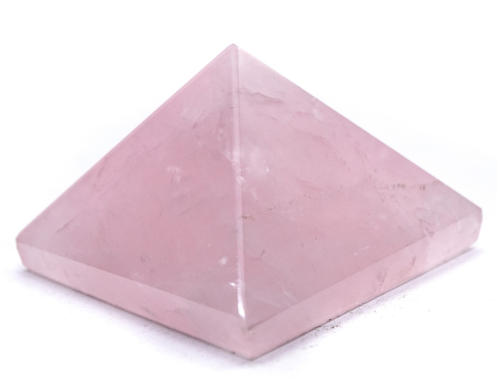 36mm 200ct Rose Quartz Carved Pyramid Polished Natural Gemstone Mineral – India