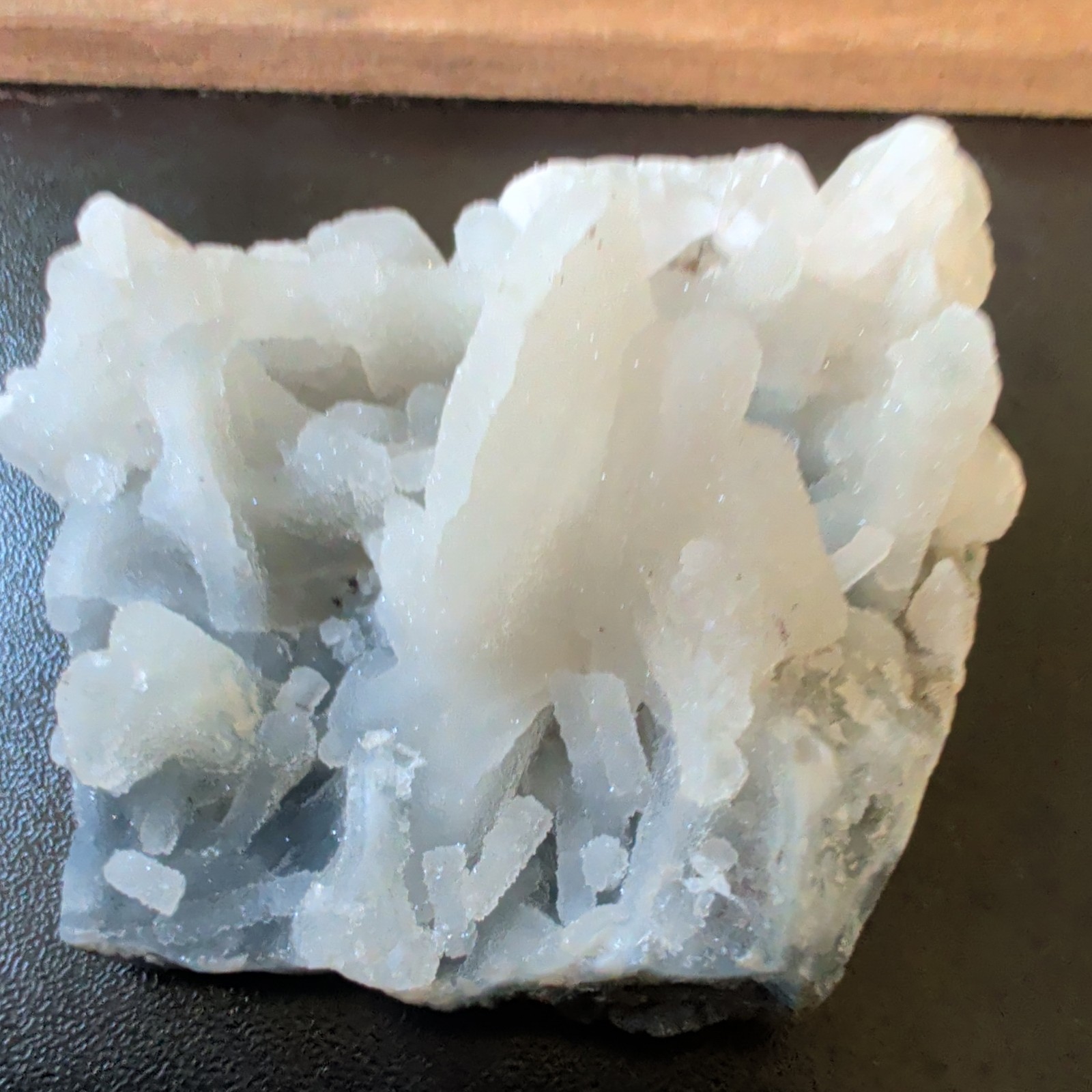 Apophyllite on Druzy Light Blue Chalcedony Crystal Cluster, Mineral Specimen