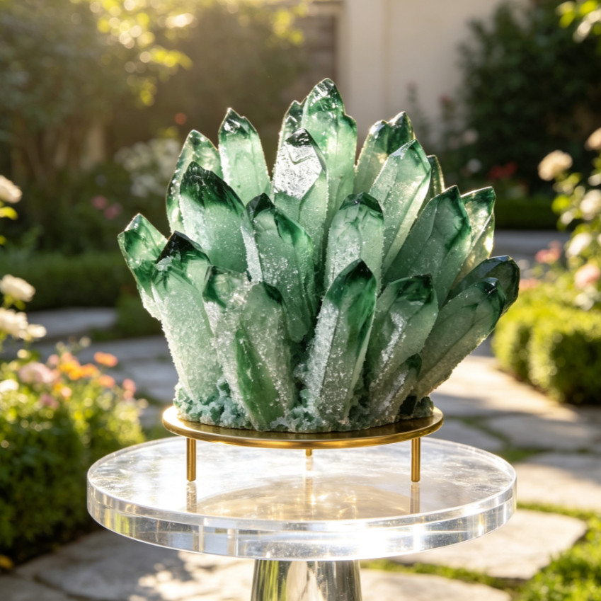 Natural Green Quartz Cluster Crystal Geode Energy Wealth Reiki Mineral Specimens