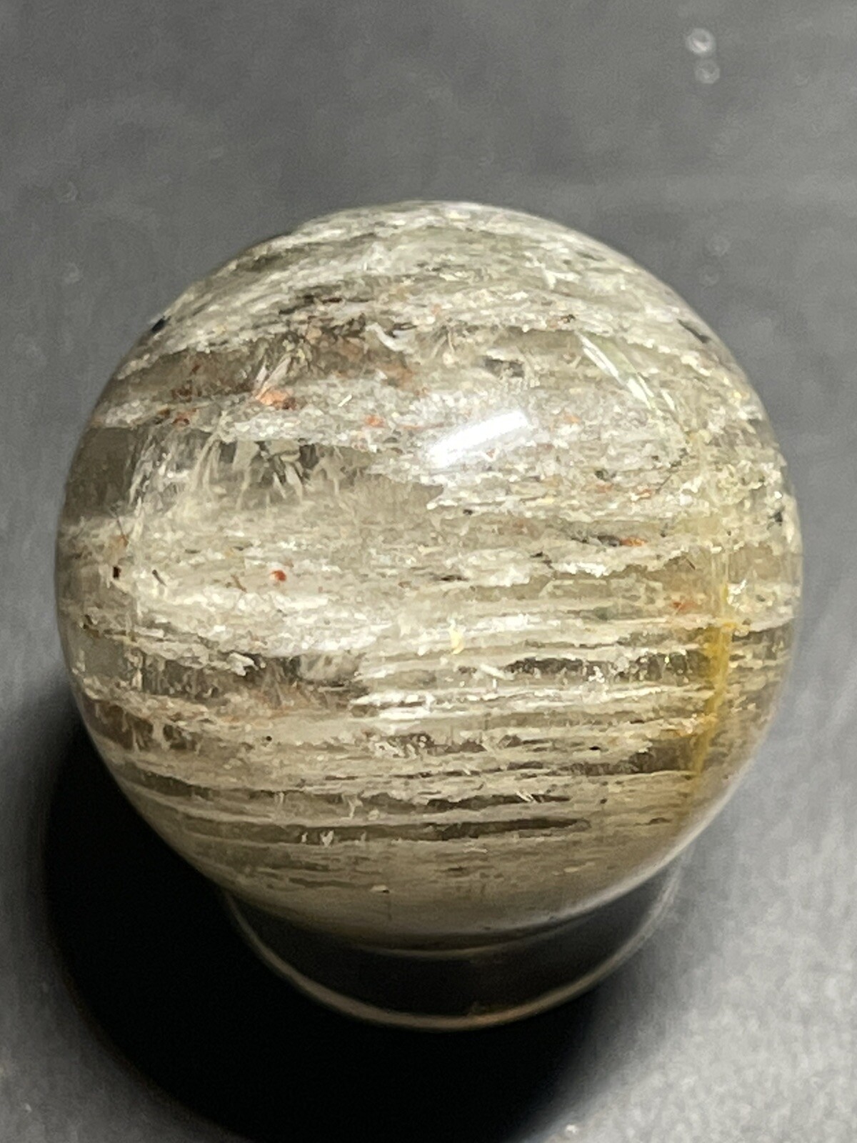 Amphibole Scenic Thousand Multi Layer Quartz Sphere Ball Orb Marble 22.5mm, 14g