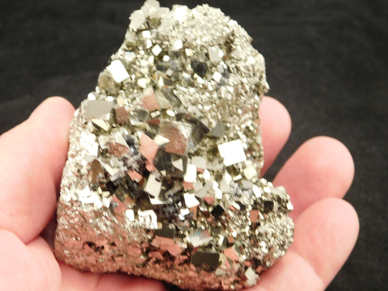 wOw! LARGER! Nice and 100% Natural Pyrite CUBE Cluster Peru 529gr