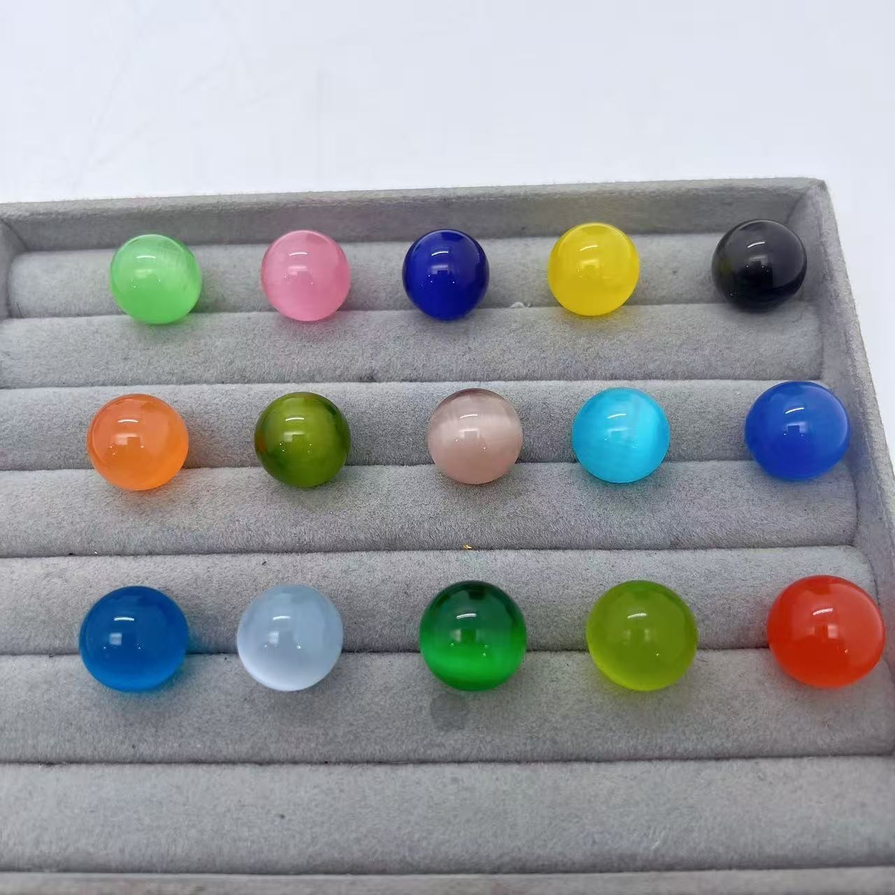10pcs Wholesale Colourful Cat’s Eye Ball Quartz Sphere Reiki Healing 16mm