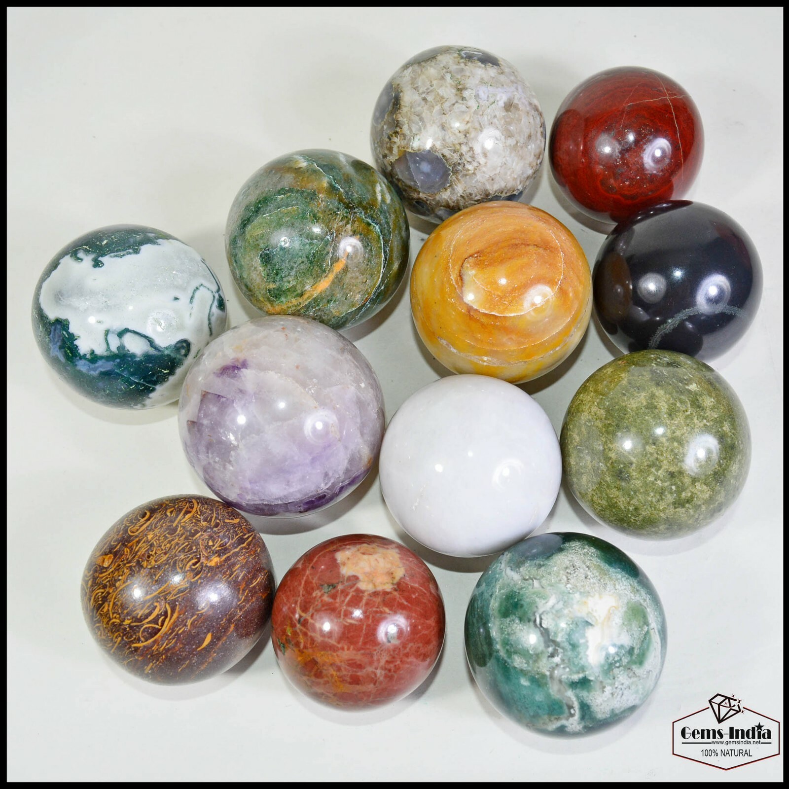 2.4 kilo Natural Untreated Multi Gemstone Healing Crystal Sphere Ball With Stand