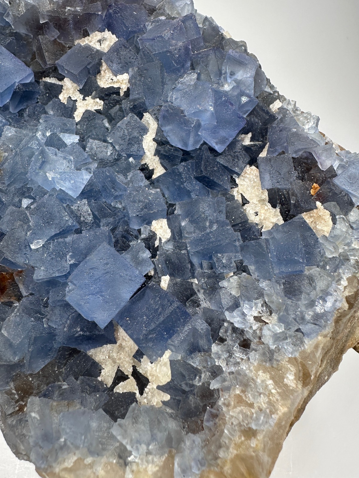 LARGE GEMMY Blue Fluorite & Quartz Crystal Specimen__Bingham , New Mexico