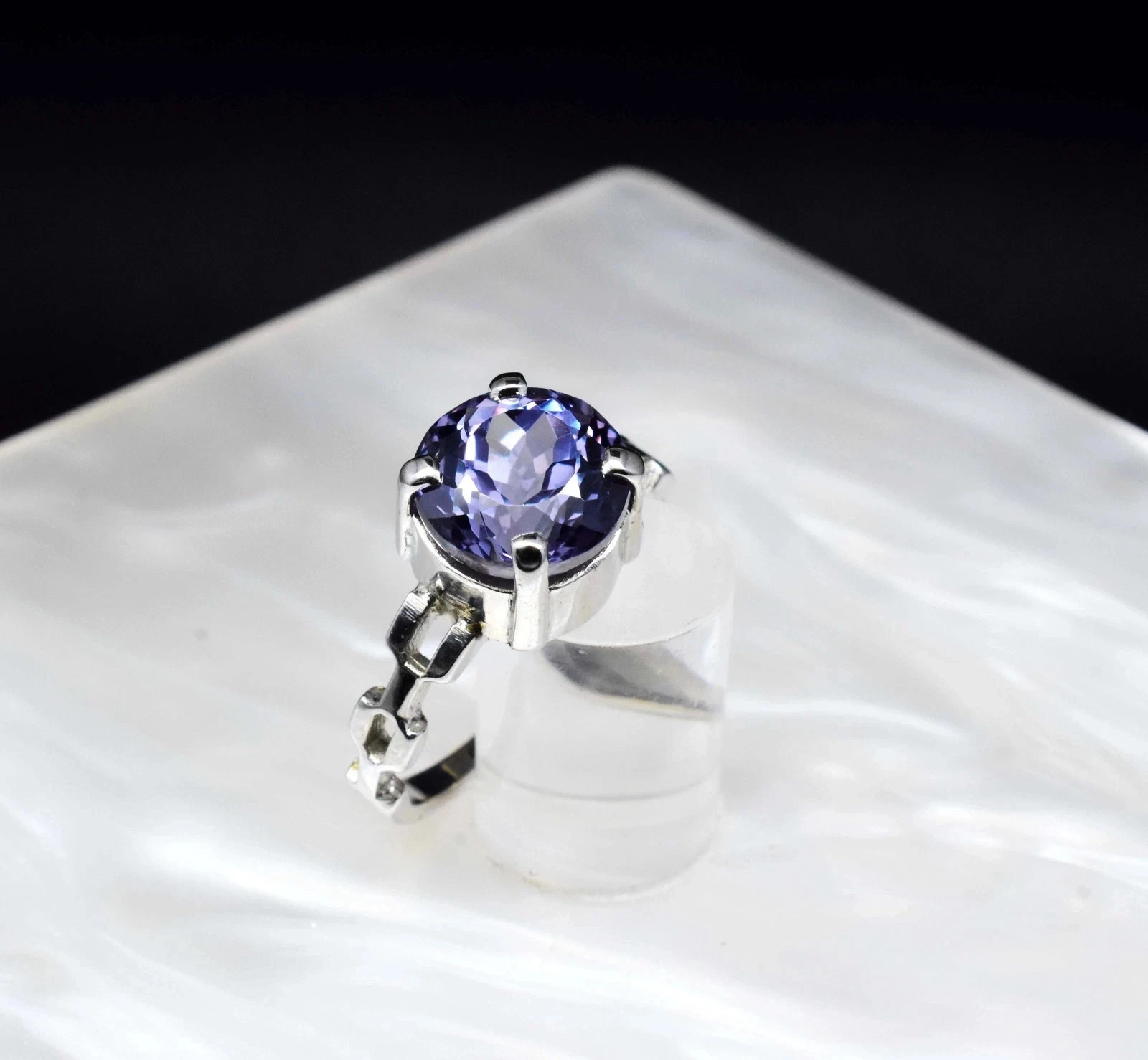 8 Ct Natural Color Change Alexandrite certified Ring 925 Sterling Silver