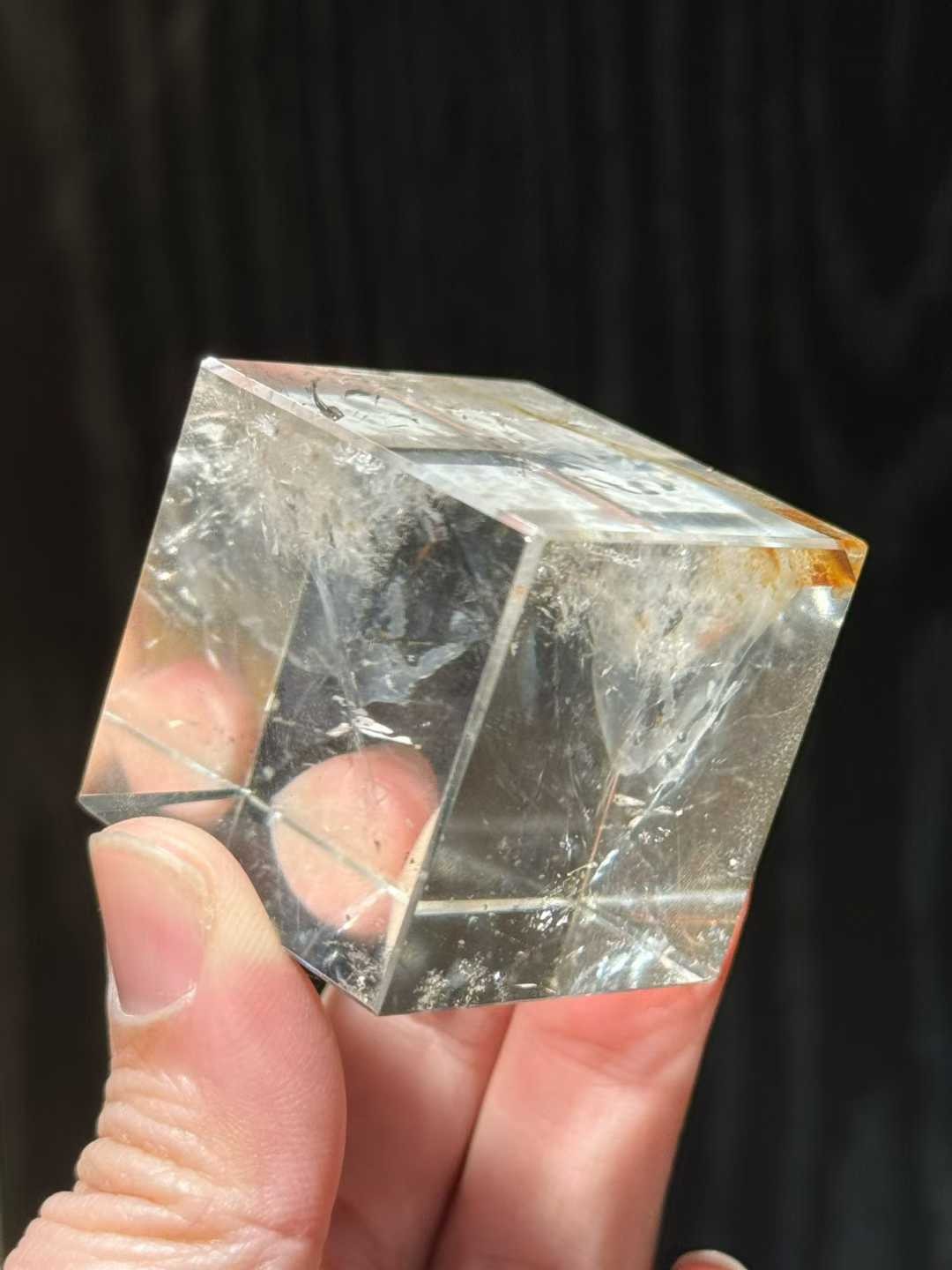 36mm Natural White Quartz Cube Crystal Mineral Reiki Healing Decor