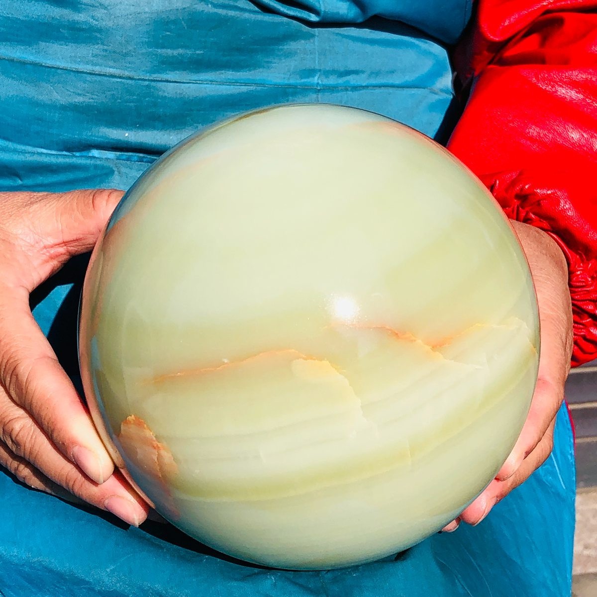 10.58LB Natural Afghan Jade Chakra Quartz Sphere healing ball Specimen 3295