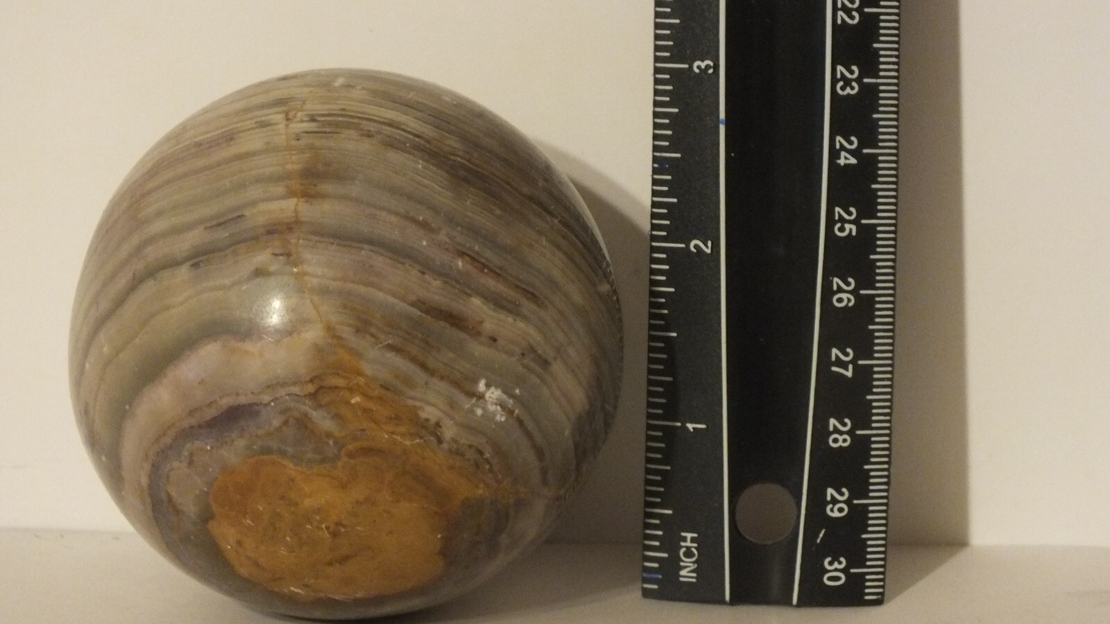 Banded Red Green Onyx Calcite Sphere Crystal Healing Meditation Orb 1 .8 lbs