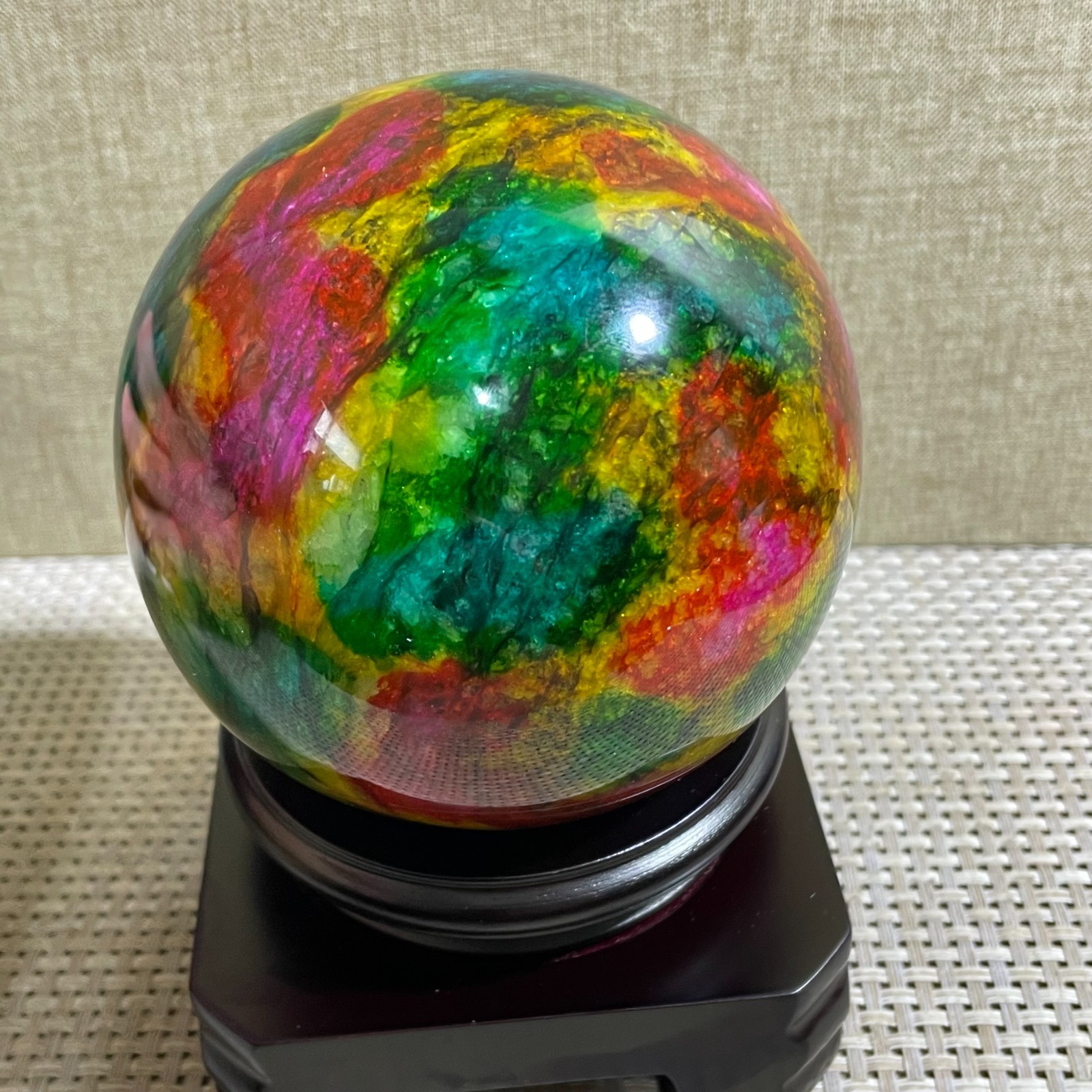 1456g Seven Colors Jade” sphere specimen -Taiwan China