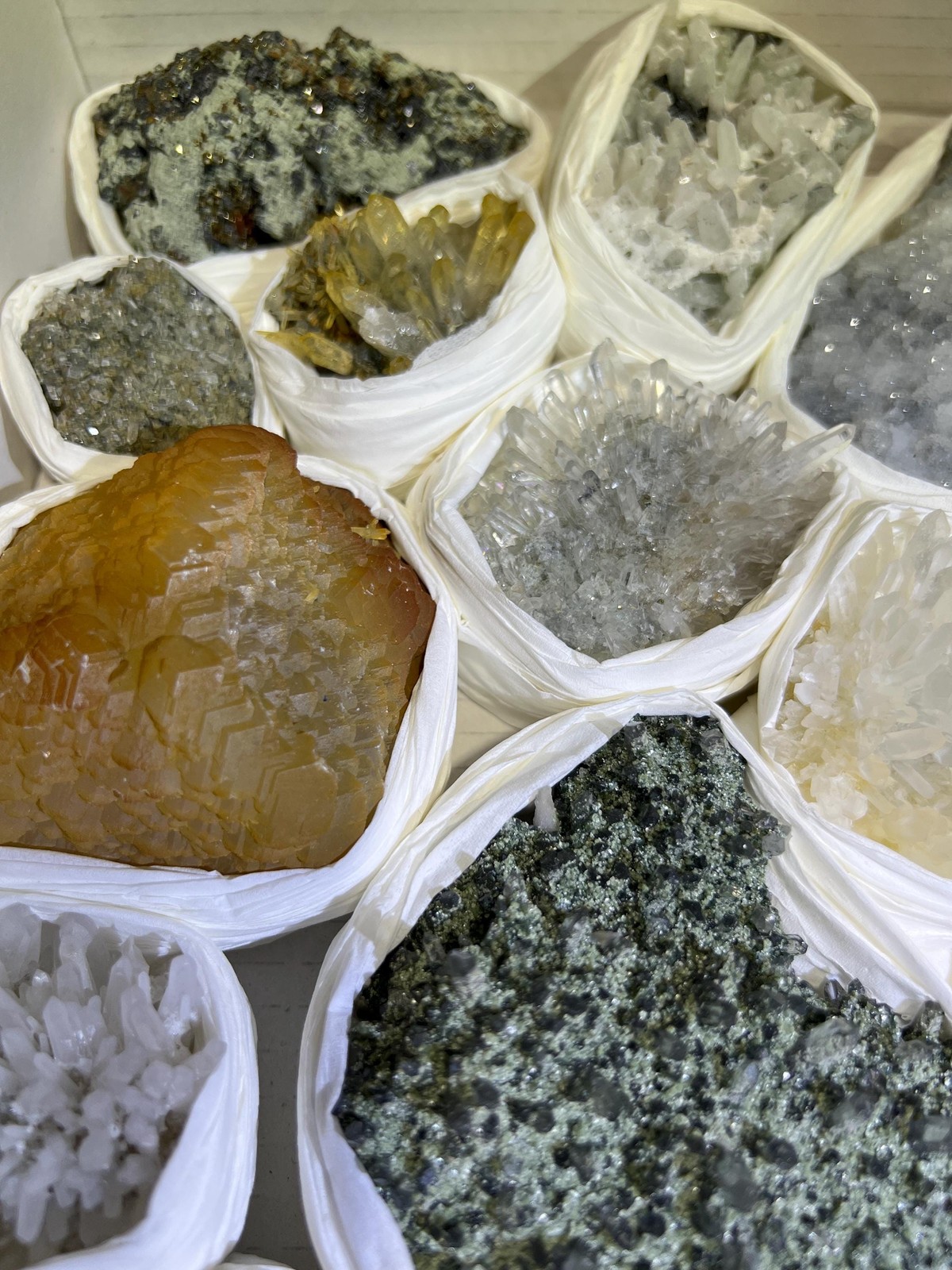 Bolivian Minerals Crystal Mixed Collection (Large 15×10 Inch Flat) Pyrite