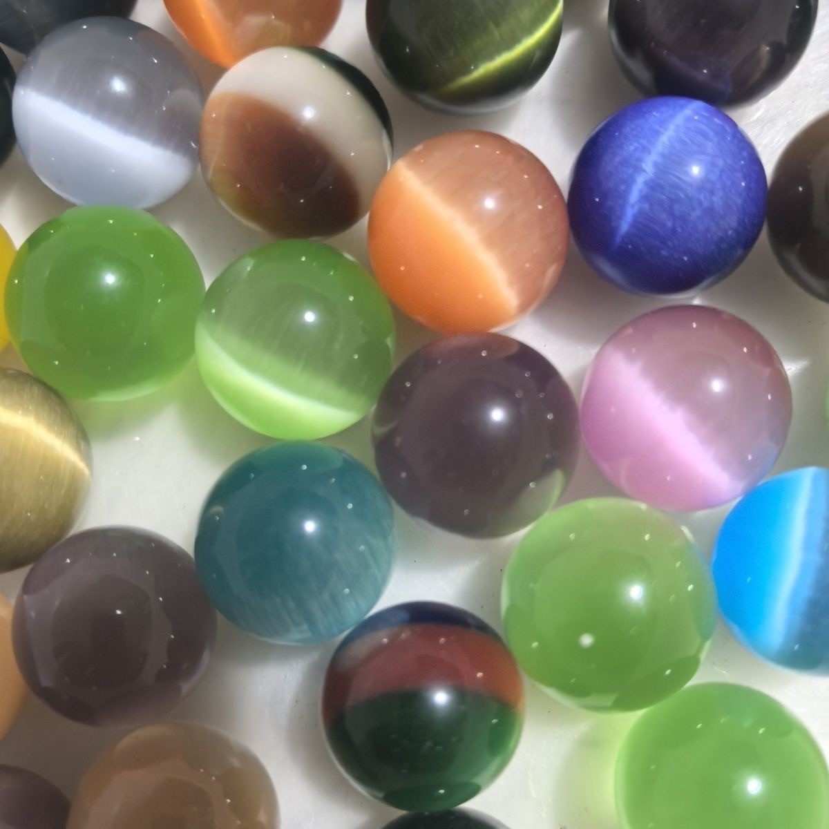 10pcs Wholesale Colourful Cat’s Eye Ball Quartz Sphere Reiki Healing 16mm
