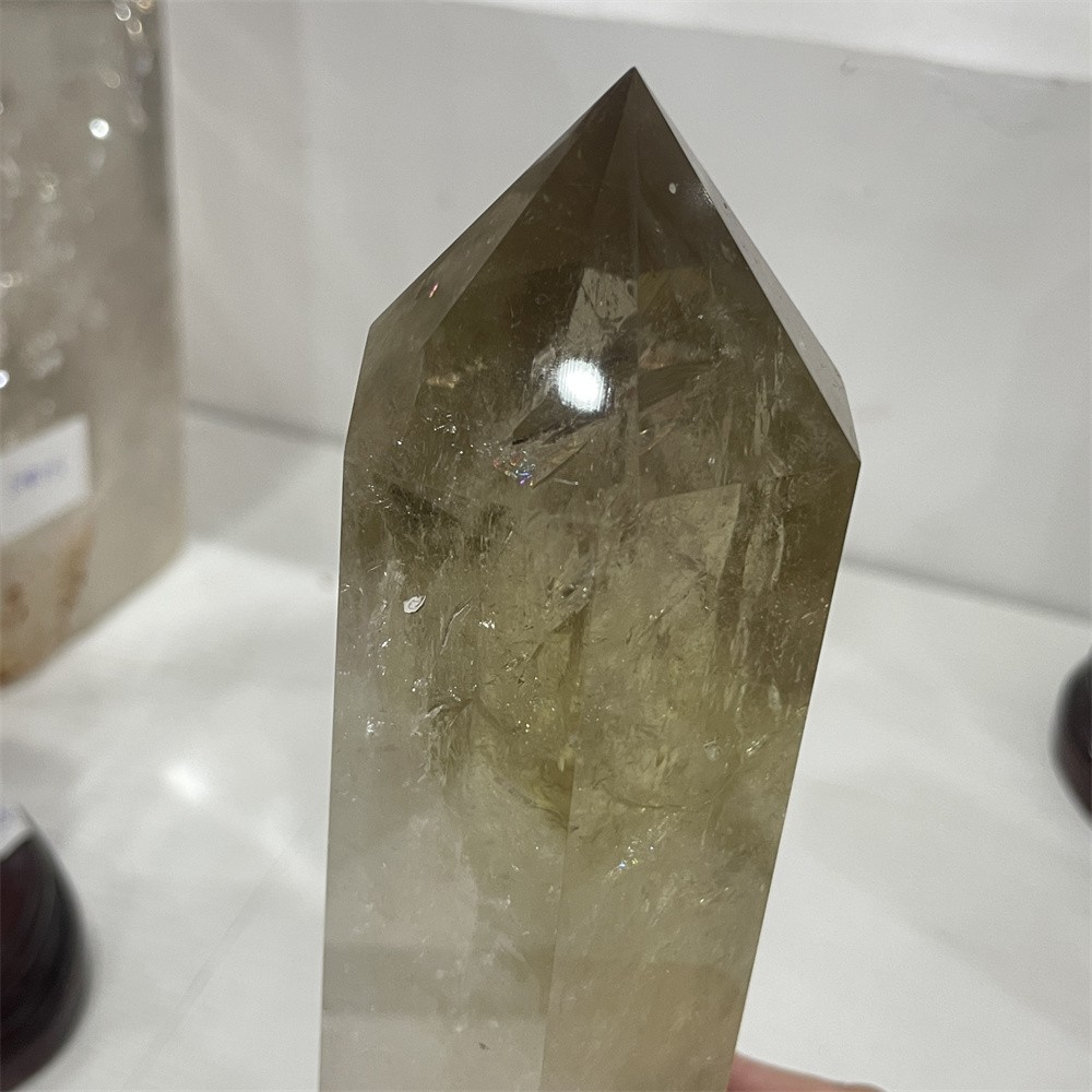 4.8LB 9.8″ Natural Smoky Quartz Obelisk Tower Crystal Quartz Healing+stand