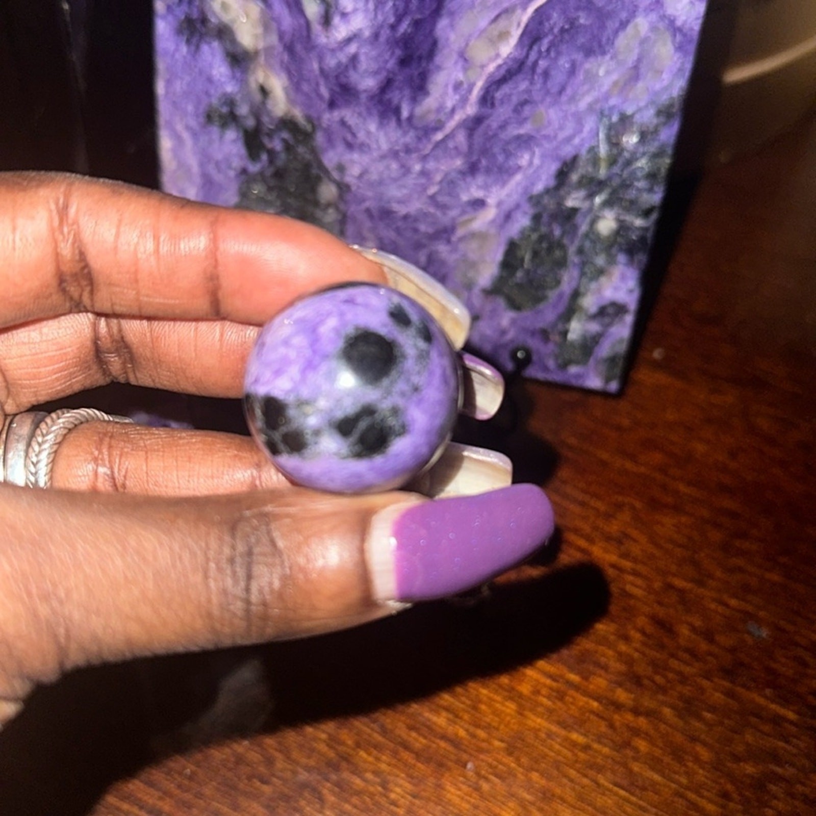 Charoite Set – Slab, Sphere, Tower – CHAROITESET-001