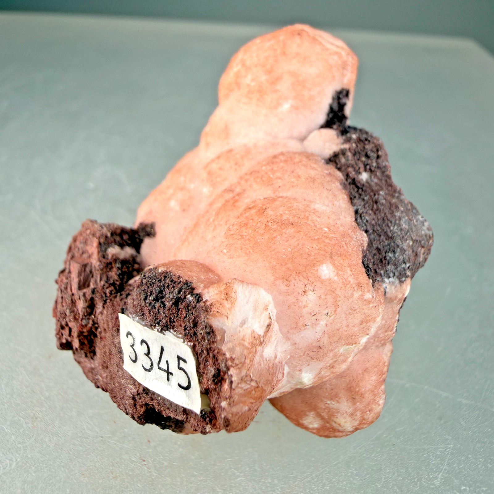 Vibrant Pink Manganocalcite on Hematite: Montreal Mine, Iron County, Wisconsin