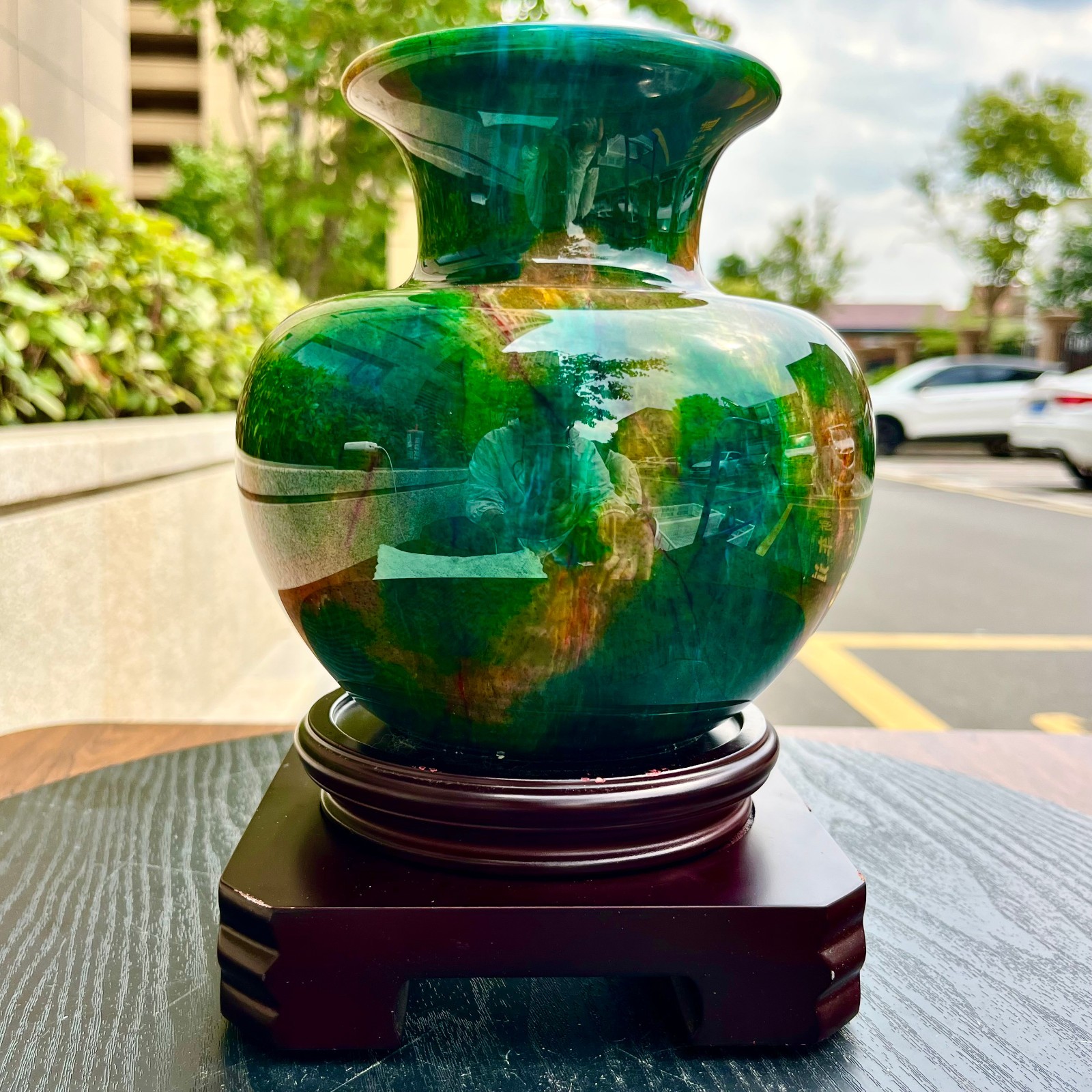 3.78LB Natural “Seven Colors Jade” vase specimen -Taiwan China