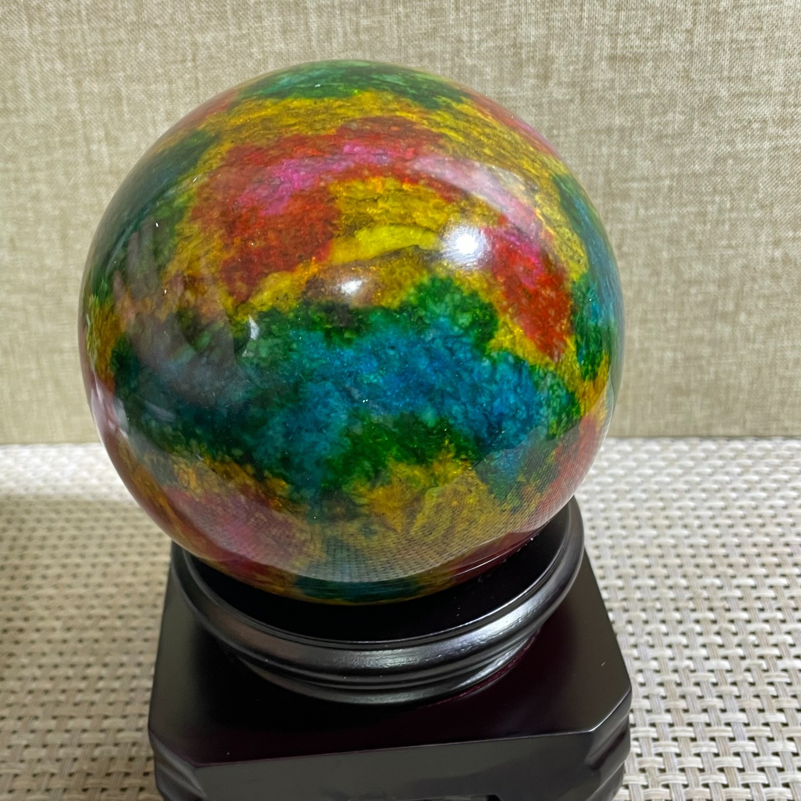1519g Seven Colors Jade” sphere specimen -Taiwan China