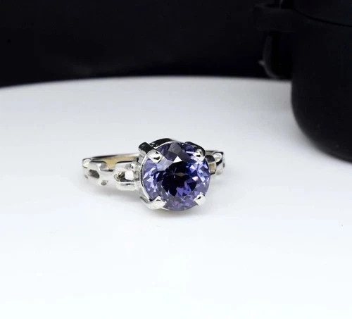 8 Ct Natural Color Change Alexandrite certified Ring 925 Sterling Silver