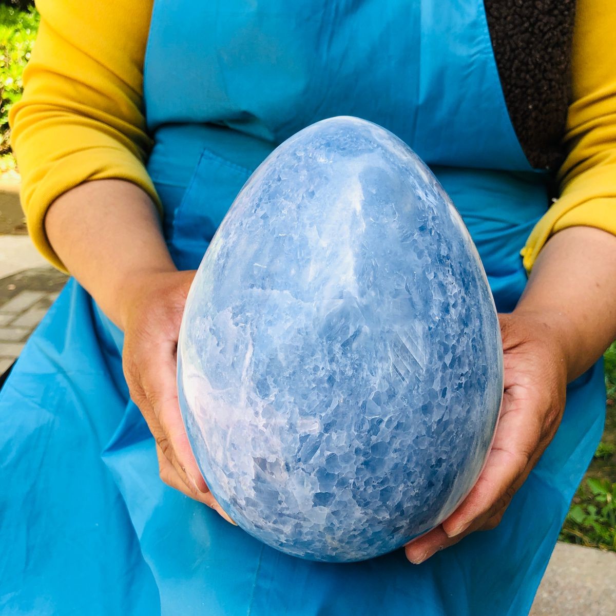 9.3LB Natural Beautiful Blue Crystal Egg Crystal Mineral Specimen Healing 4766