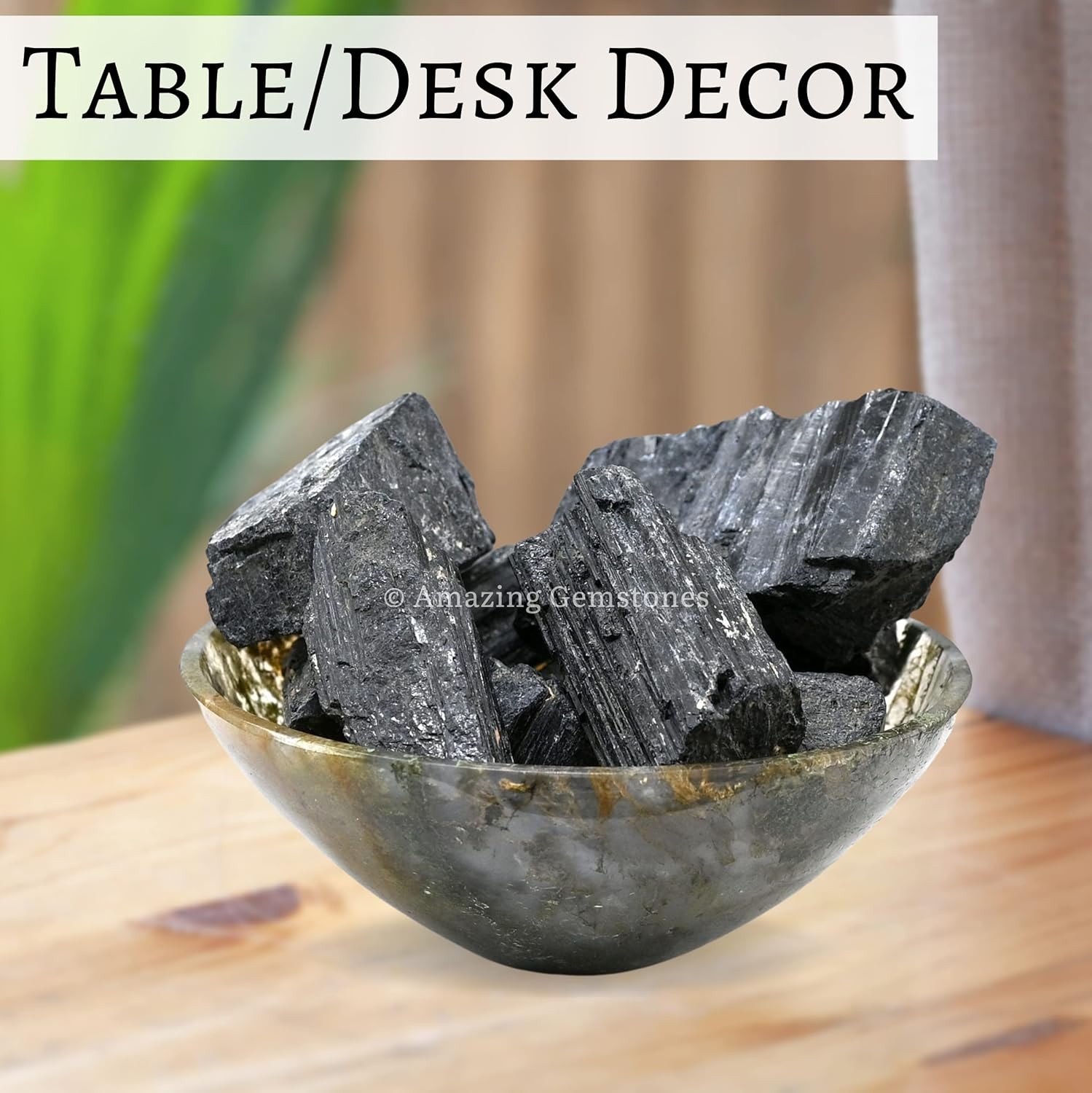 Black Tourmaline Crystals Rough Stone in Bulk, 1/2lb Regular Pi
