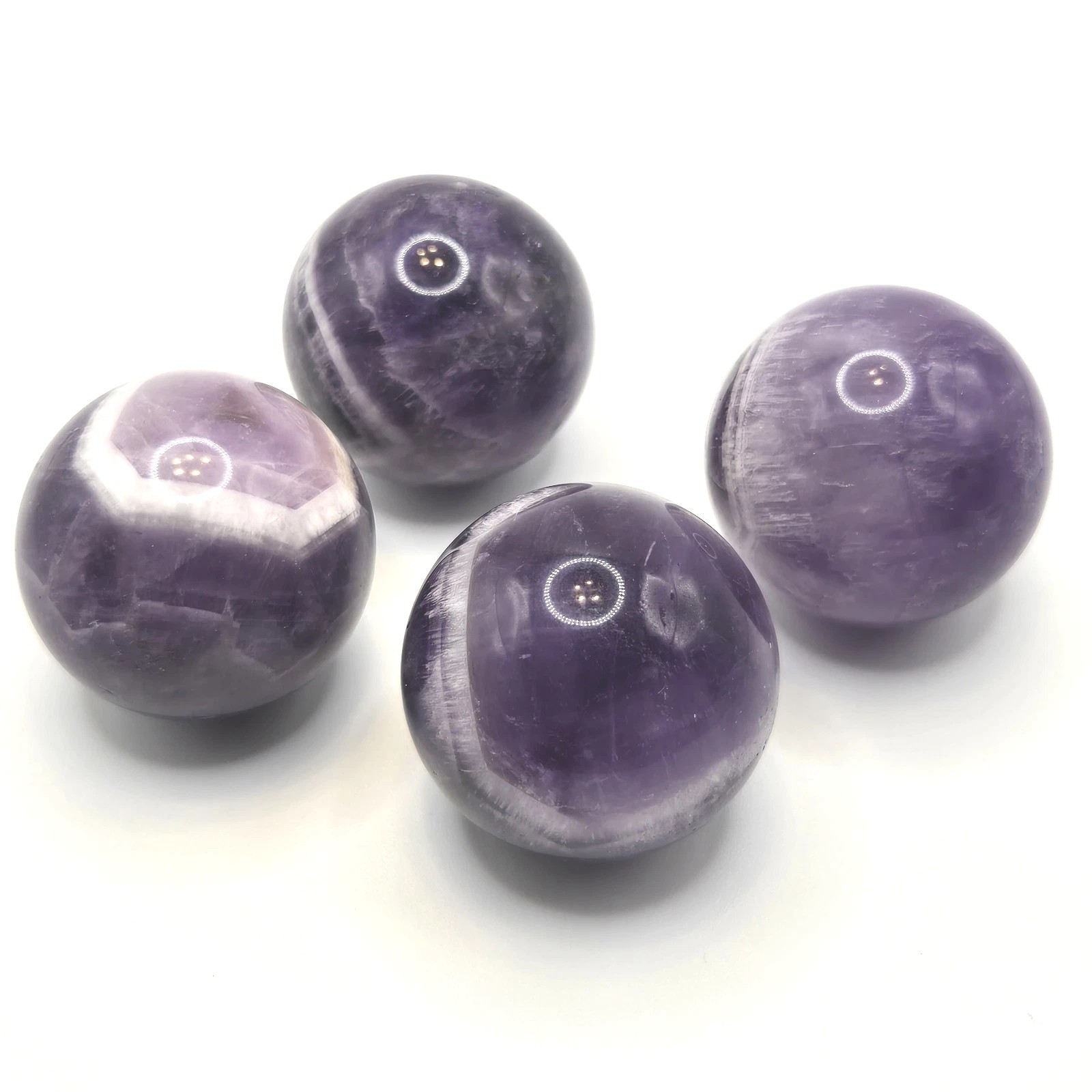 Natural Dream Amethyst Quartz Crystal Sphere Ball Healing 1 1/4 Inch