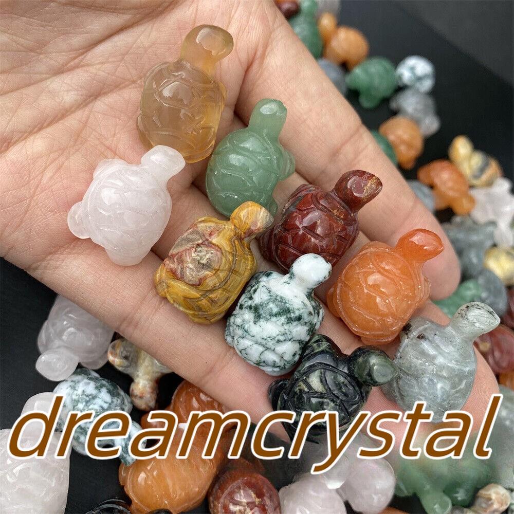 10pcs Mix Natural Quartz Crystal Turtle Carved Mini Crystal Skull Healing Gift