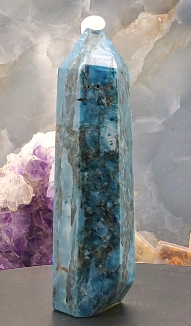 Blue Apatite Crystal Tower/Obelisk Generator 3.42 Inches