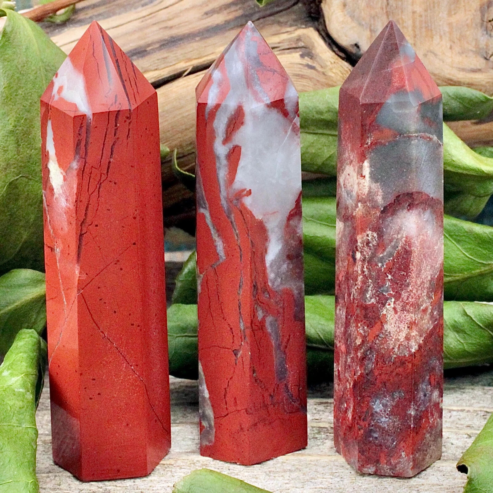 3.15″-3.54″ Natural Red Jasper Crystal Tower Healing Crystal Obelisk Energy Gift