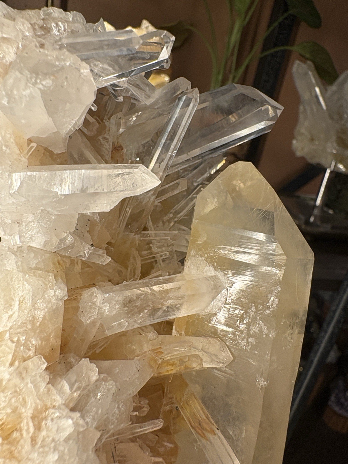 Golden Lemurian Quartz with Custom Stand From Brazil Quartz is 8in x 3in