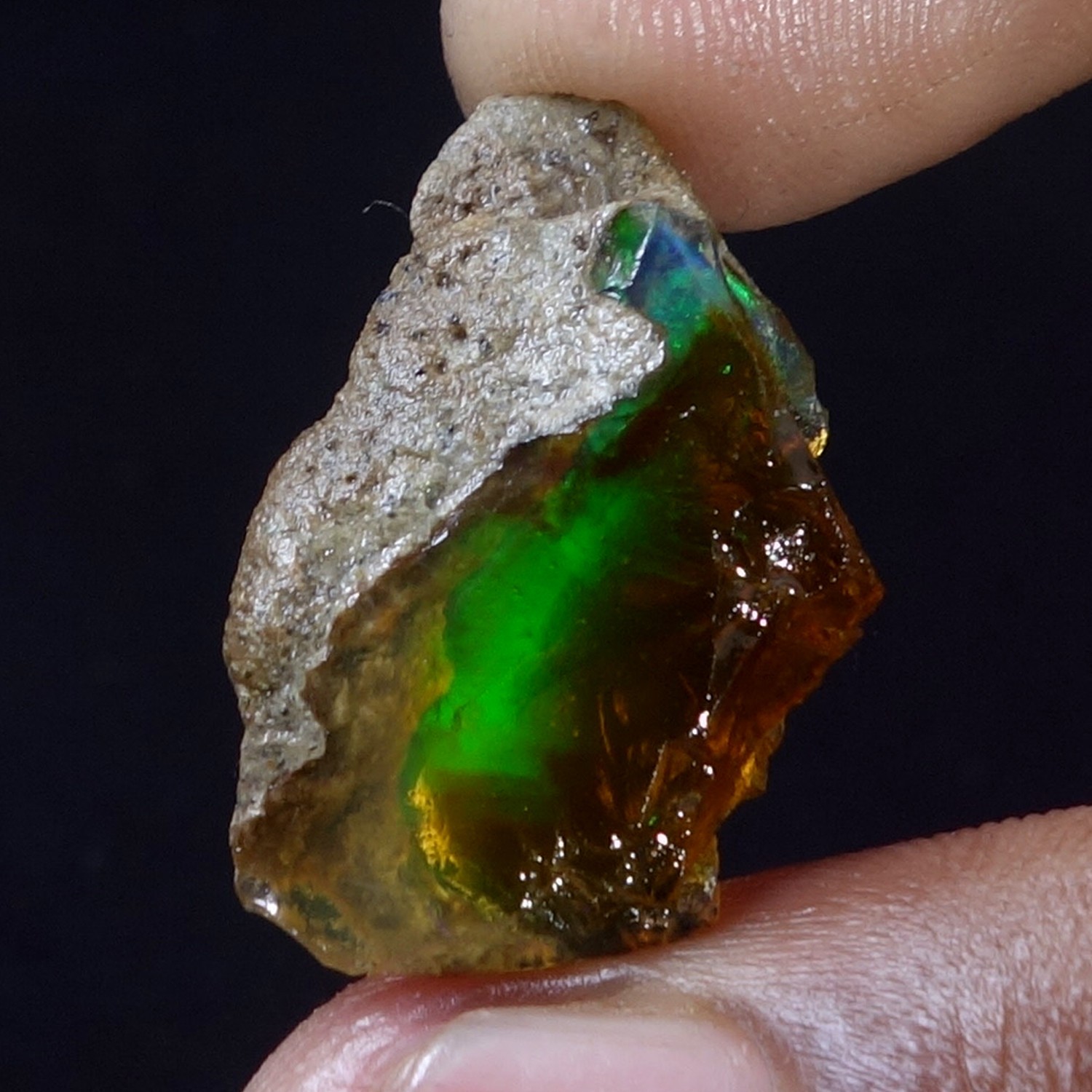 16.00 Cts Black Opal 100% Natural Welo Fire Ethiopian Oil Opal Rough Gemstone