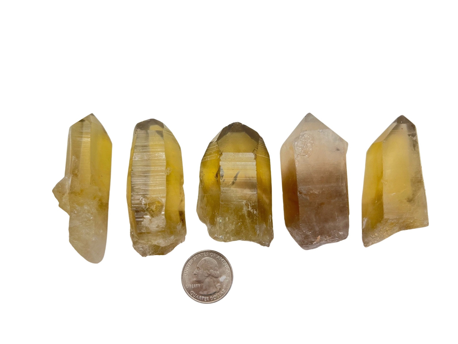 Natural Citrine Lemurian Quartz Crystal Point, Natural Citrine from Brazil