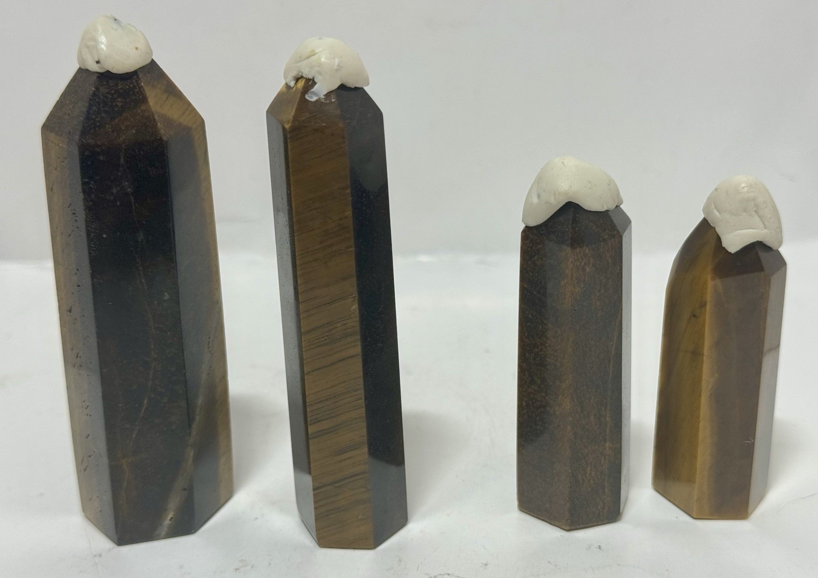 Tiger’s Eye 10-pc Set:Towers, Palm Stones, Mini Alien Head, Bracelet & Necklace