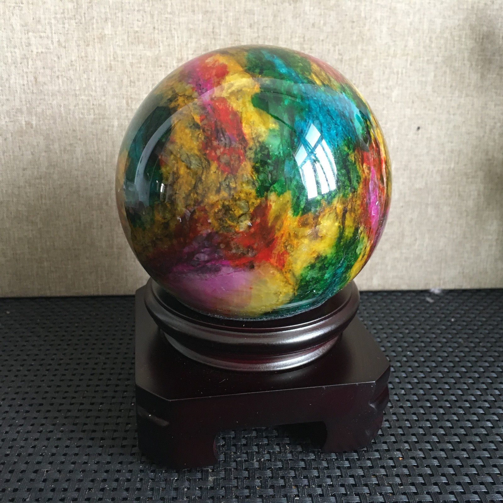 1468g “Seven Colors Jade” crystal sphere specimen -Taiwan China