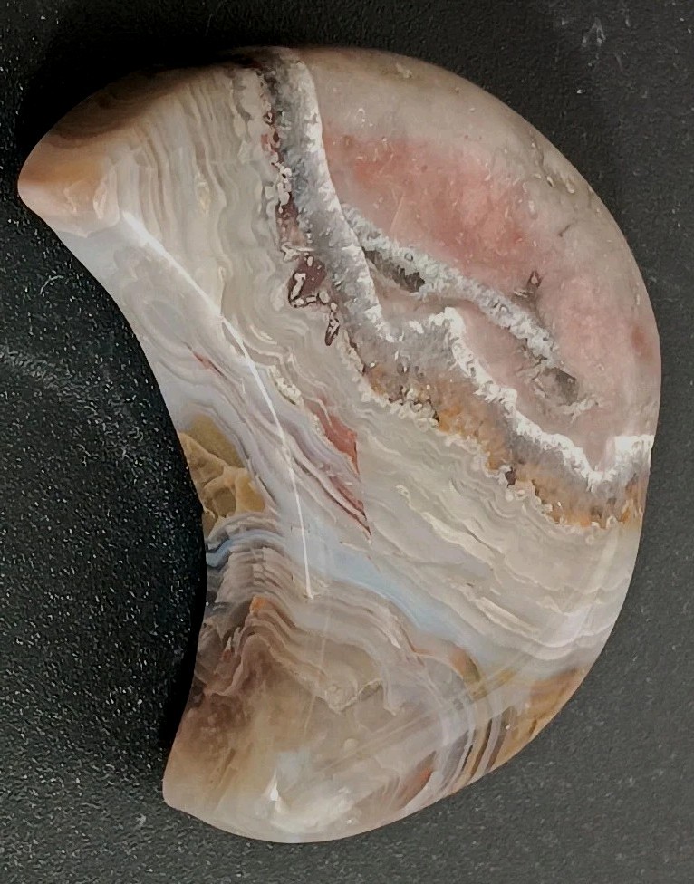 Crazy Lace Agate “Moon” Bands Palmstone Cab Arts Crafts 1-5/16″ Wide 1/4″ Thick
