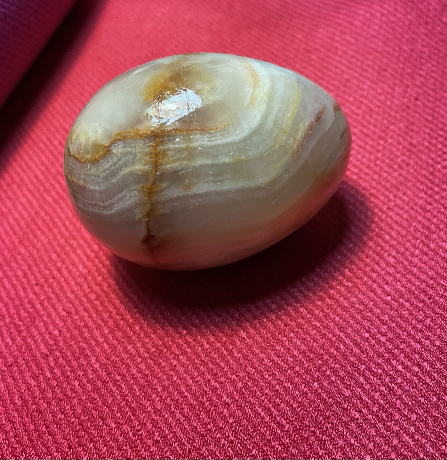 Vintage Lacquered Agate Polished Egg 2 1/2 Inches Long