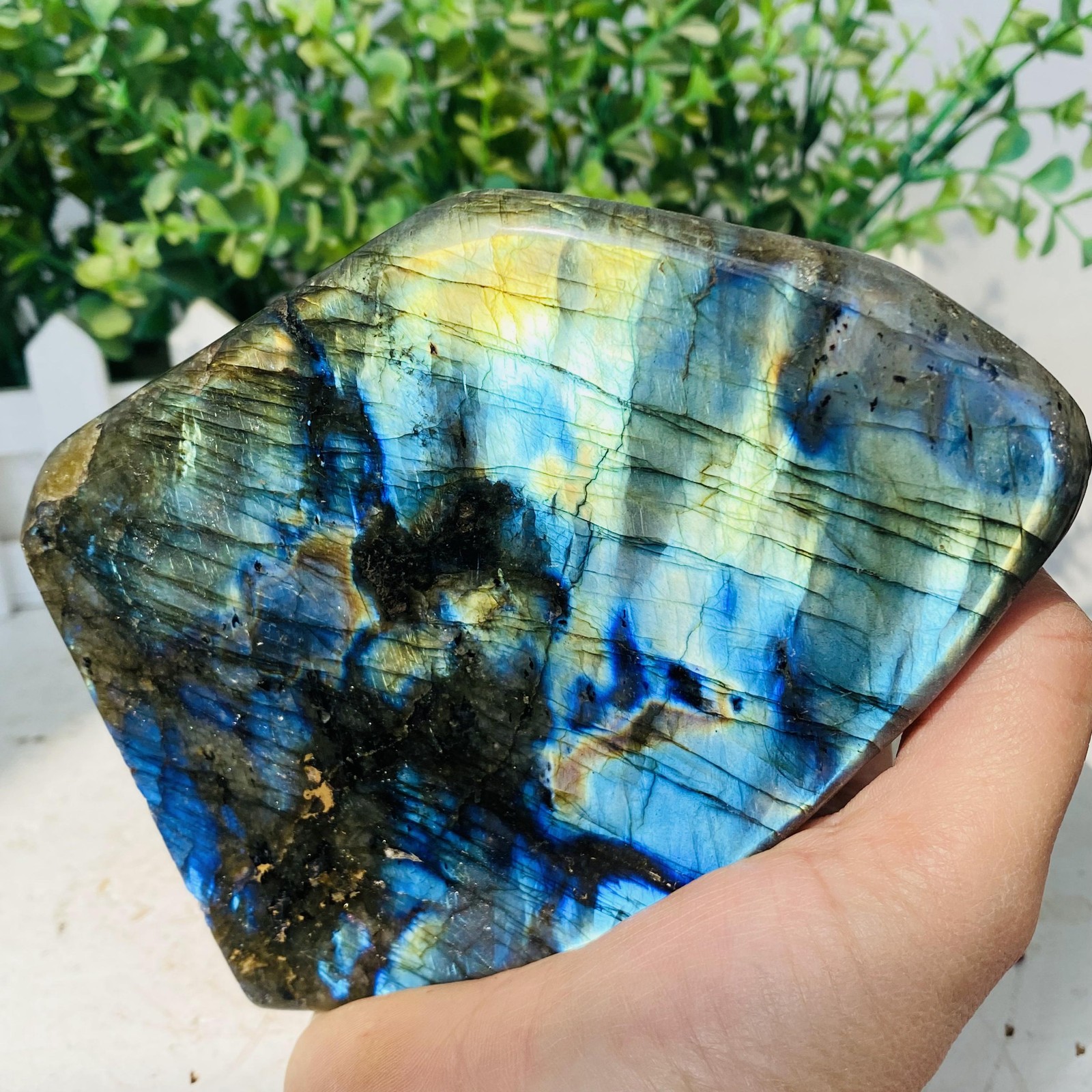 Natural Purple Labradorite Quartz Crystal Freeform Mineral Specimen 940g