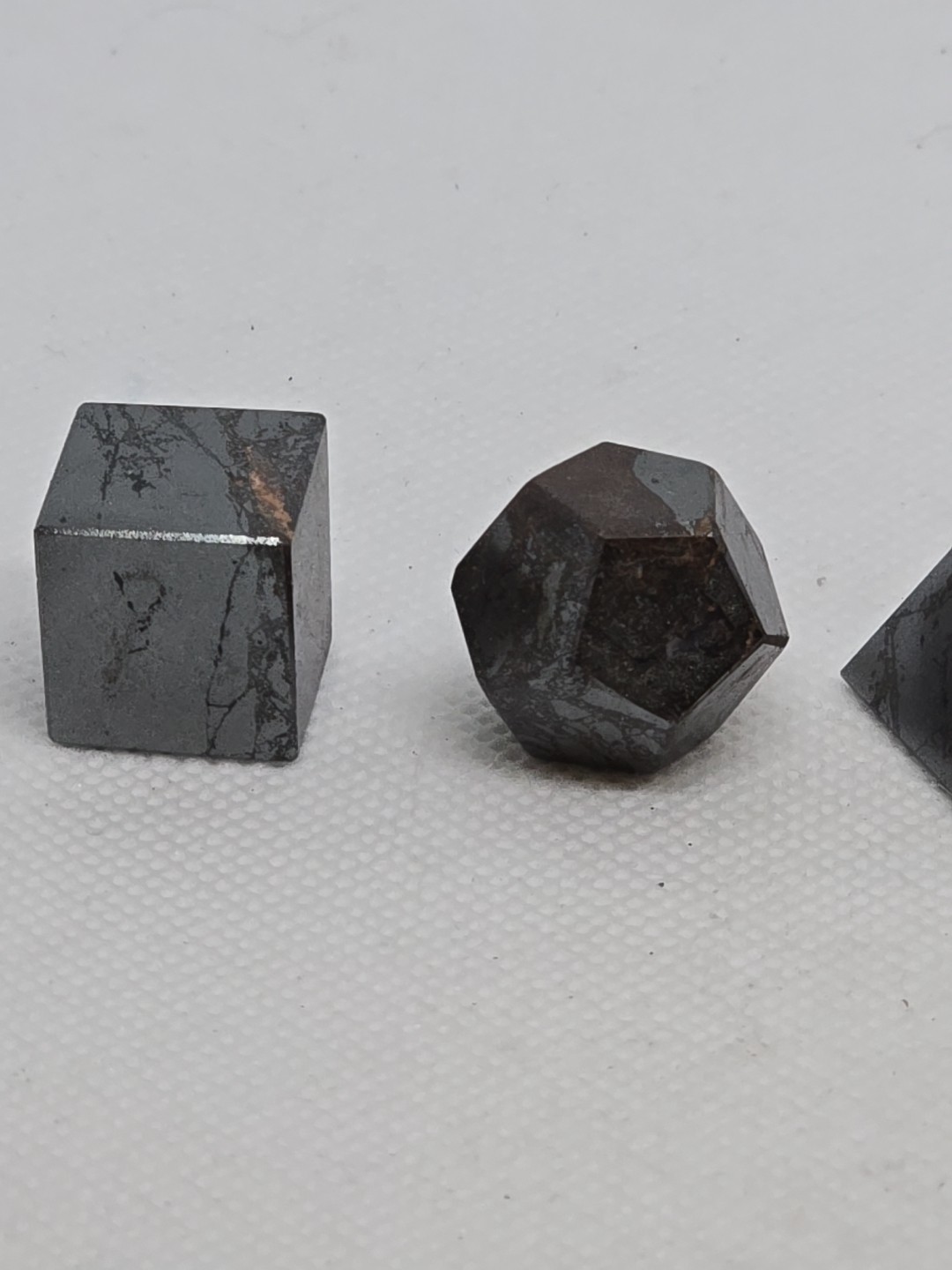 5 Piece Carved Hematite Sacred Geometry Set
