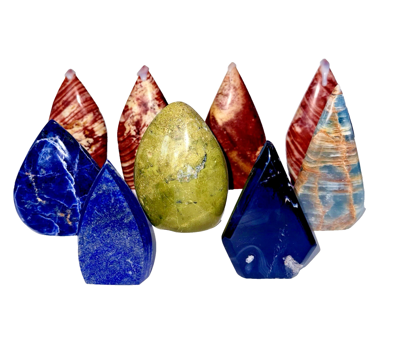 3 Lb Lot Of 9 Crystal Teardrops Mixed Materials