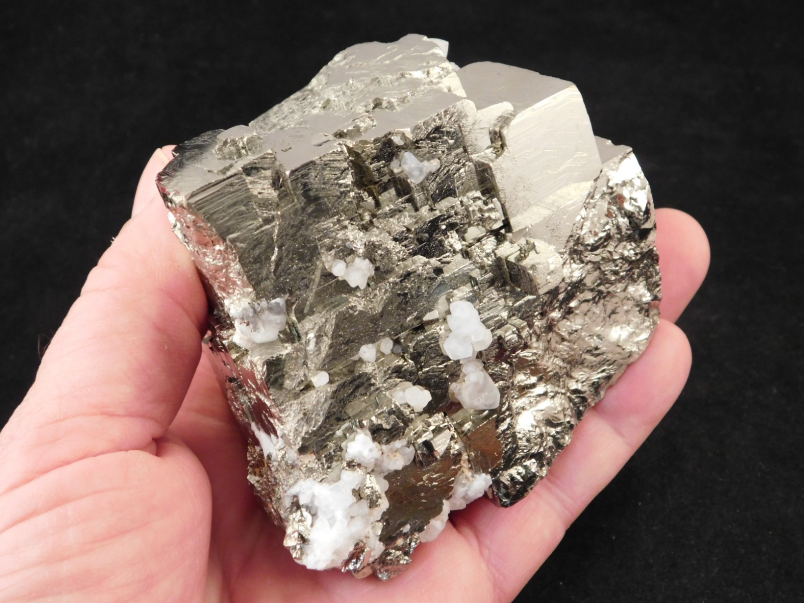 BIG! VERY Nice and 100% Natural Stepped Pyrite CUBE Cluster Peru 968gr