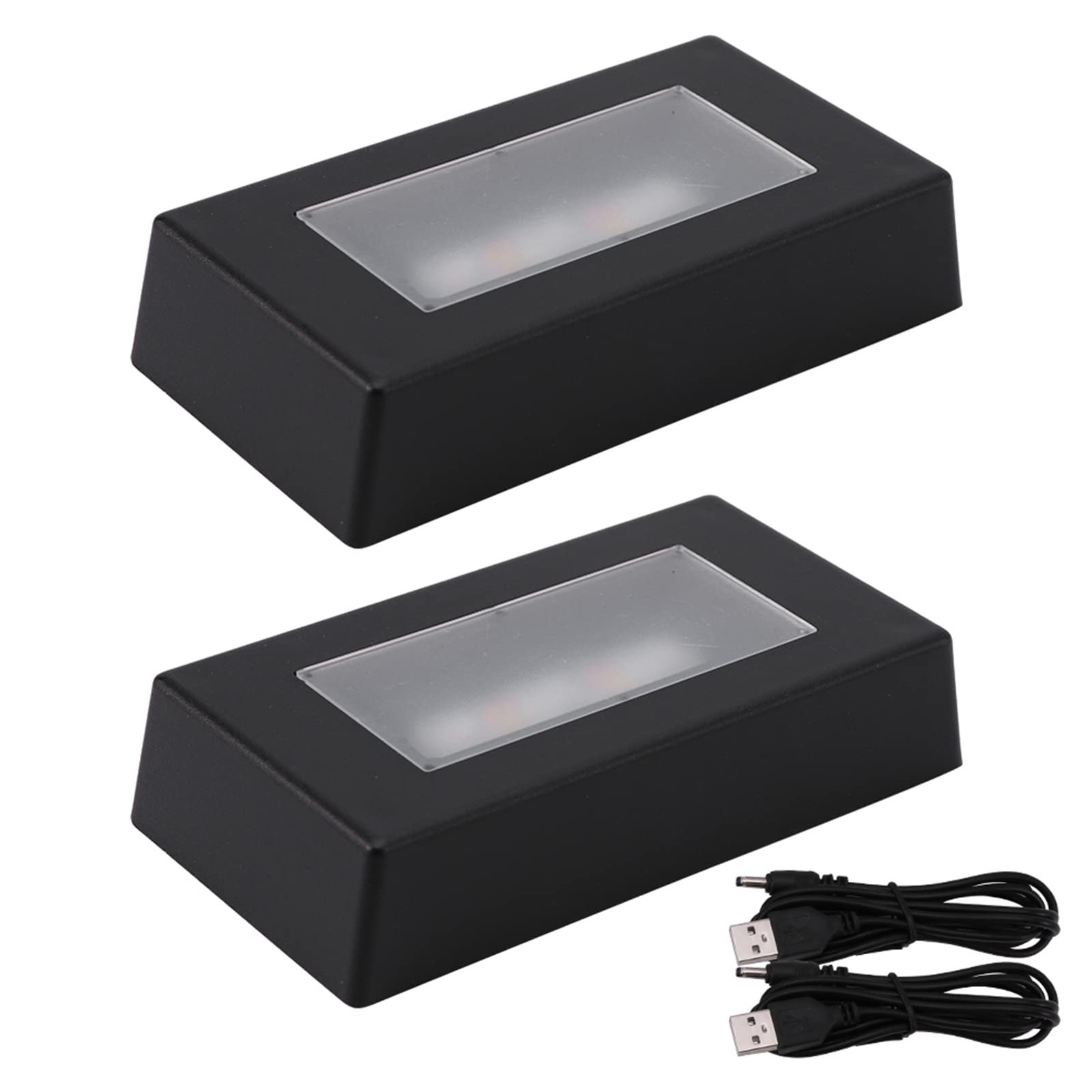 2 Pack Light Stand Base, 7 Color Rectangle Display Pedestal Lighted