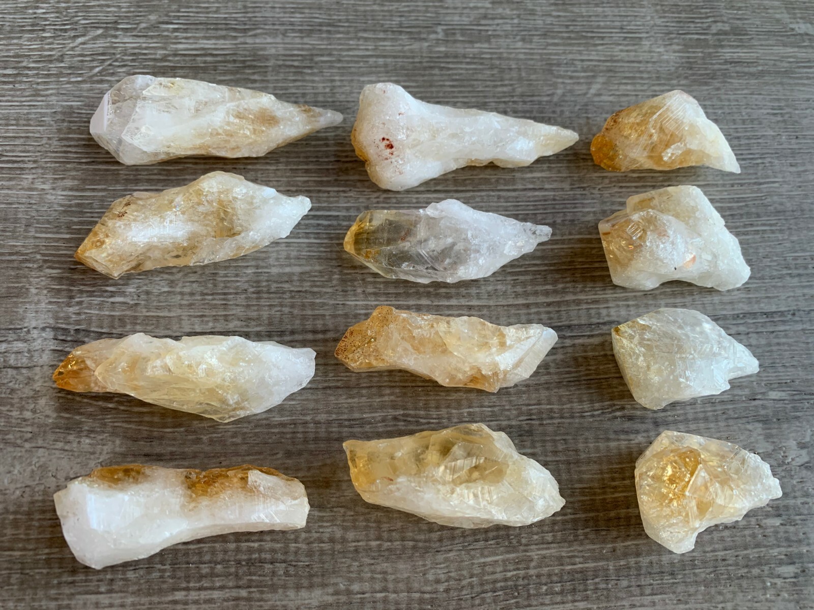 1.25- 2.25″ Brazilian Rough Citrine Point, Success Stone, Wholesale Bulk Lot