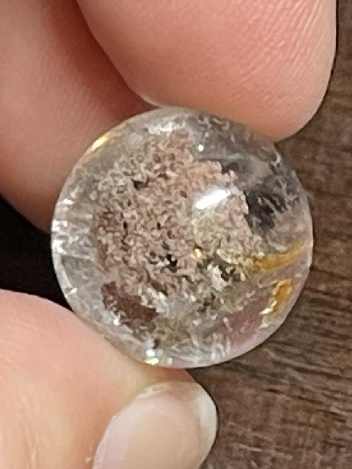 Garden Scenic Quartz with Rainbows Mini Sphere Ball Orb Marble 15.3mm 4g