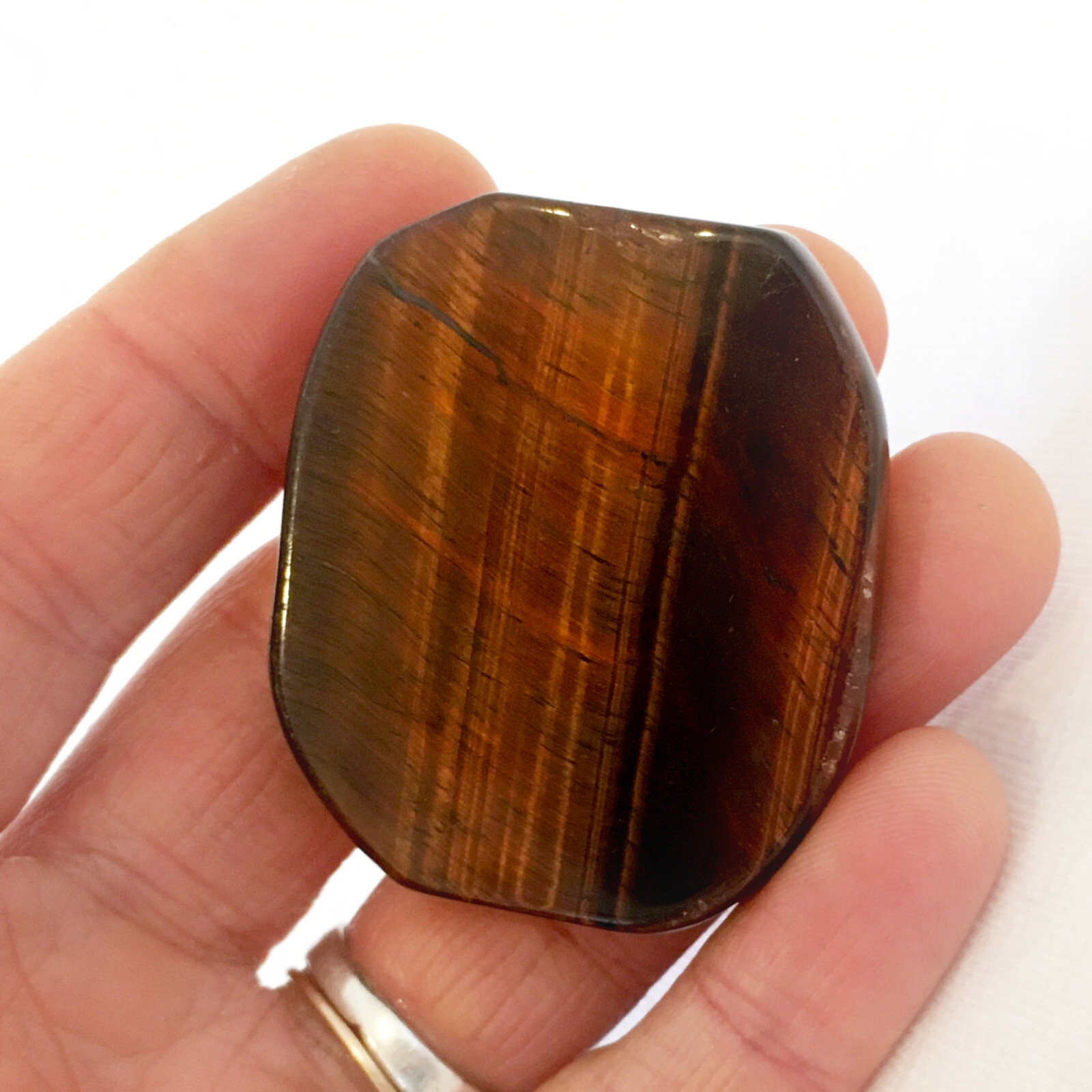 Smooth Polished Tigers Eye Palm Stone Dragon Eye Red Tiger Crystal Heal Reiki