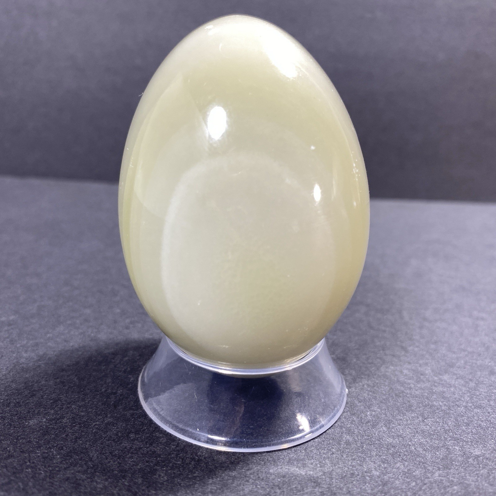 Natural Onyx Stone Egg With Stand Hand Polished Banded Agate Calcite Crystal