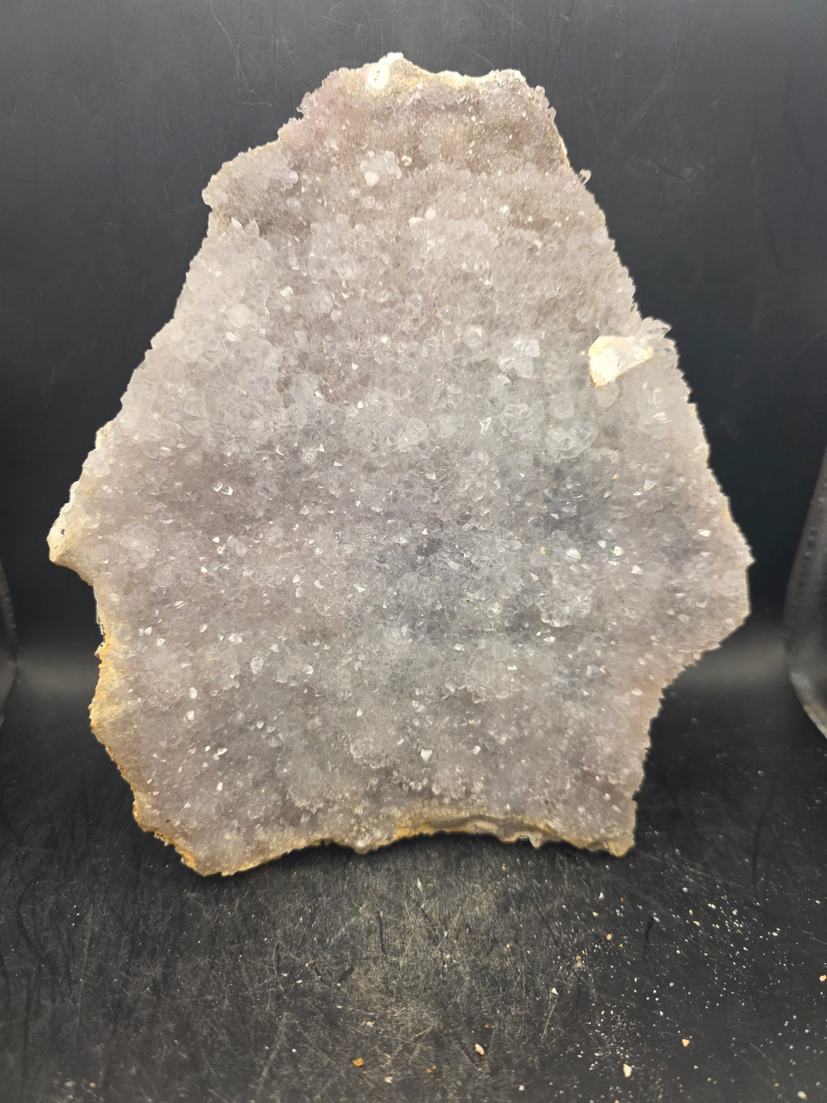 Amethyst flower formation plate! 1.8 pounds, 7.1 inches tall, 6.1″ wide