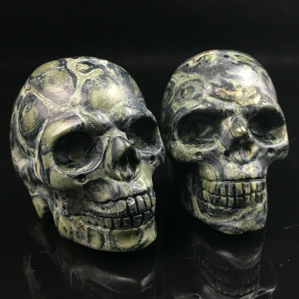 2″ Natural Kambaba Jasper Quartz Crystal Skull Carved Skull Reiki Healing 1pc